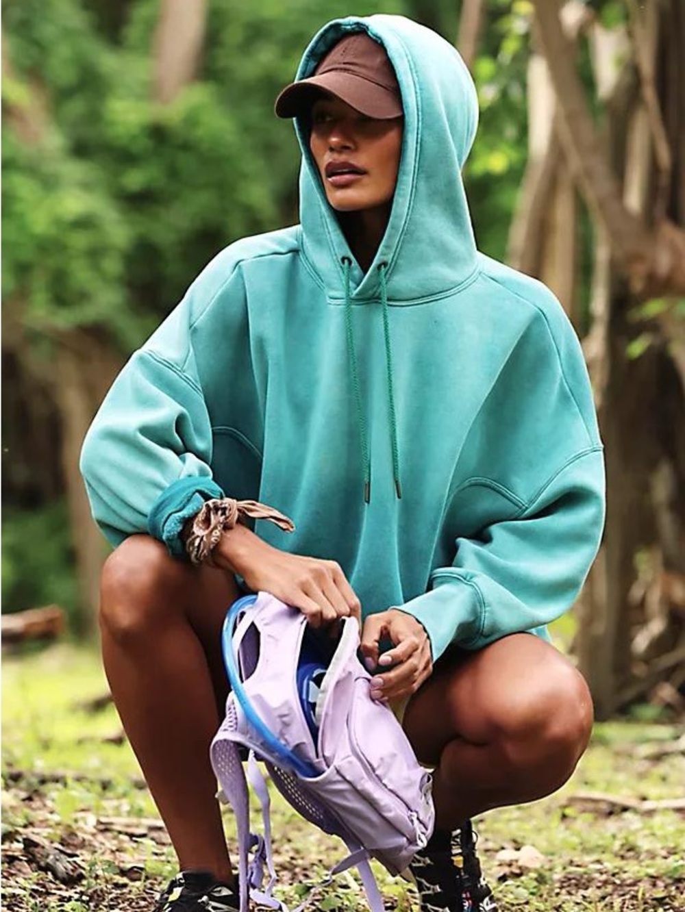 NWT FREE PEOPLE MOVEMENT Sprint To The Finish Washed Hoodie | Green Glow $128 XS